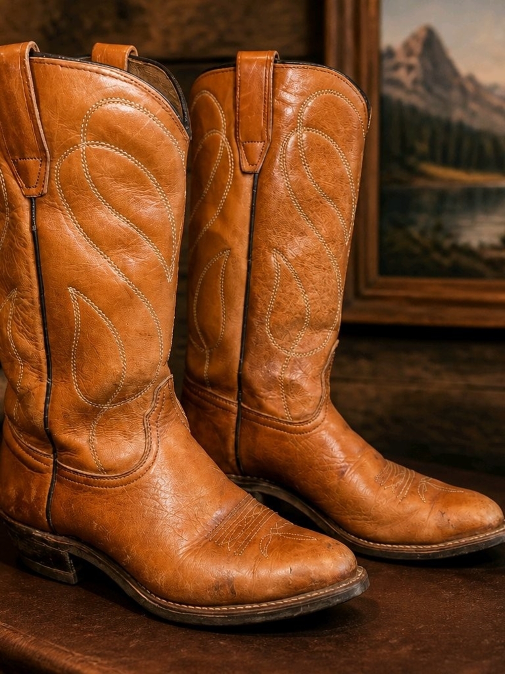 Vintage Durango Made in USA Brown Leather Cowboy Boots - Size 6 1/2 M